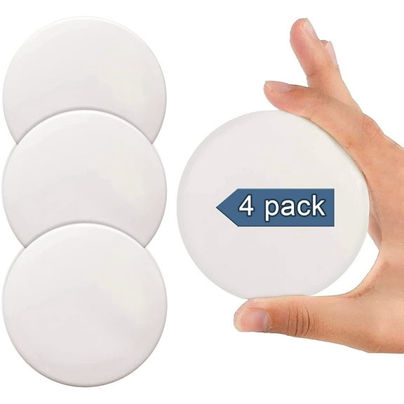 4 Pcs Door Stopper Wall Protector, 3.15" Small Door Handle Bumper, Silicone Wall Protectors from Door Knobs, Self Adhesive –The Home or Office (White)