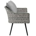 thumbnail image 5 of Modway Endeavor 3 Piece Outdoor Patio Wicker Rattan Loveseat and Armchair Set in Gray Gray, 5 of 7