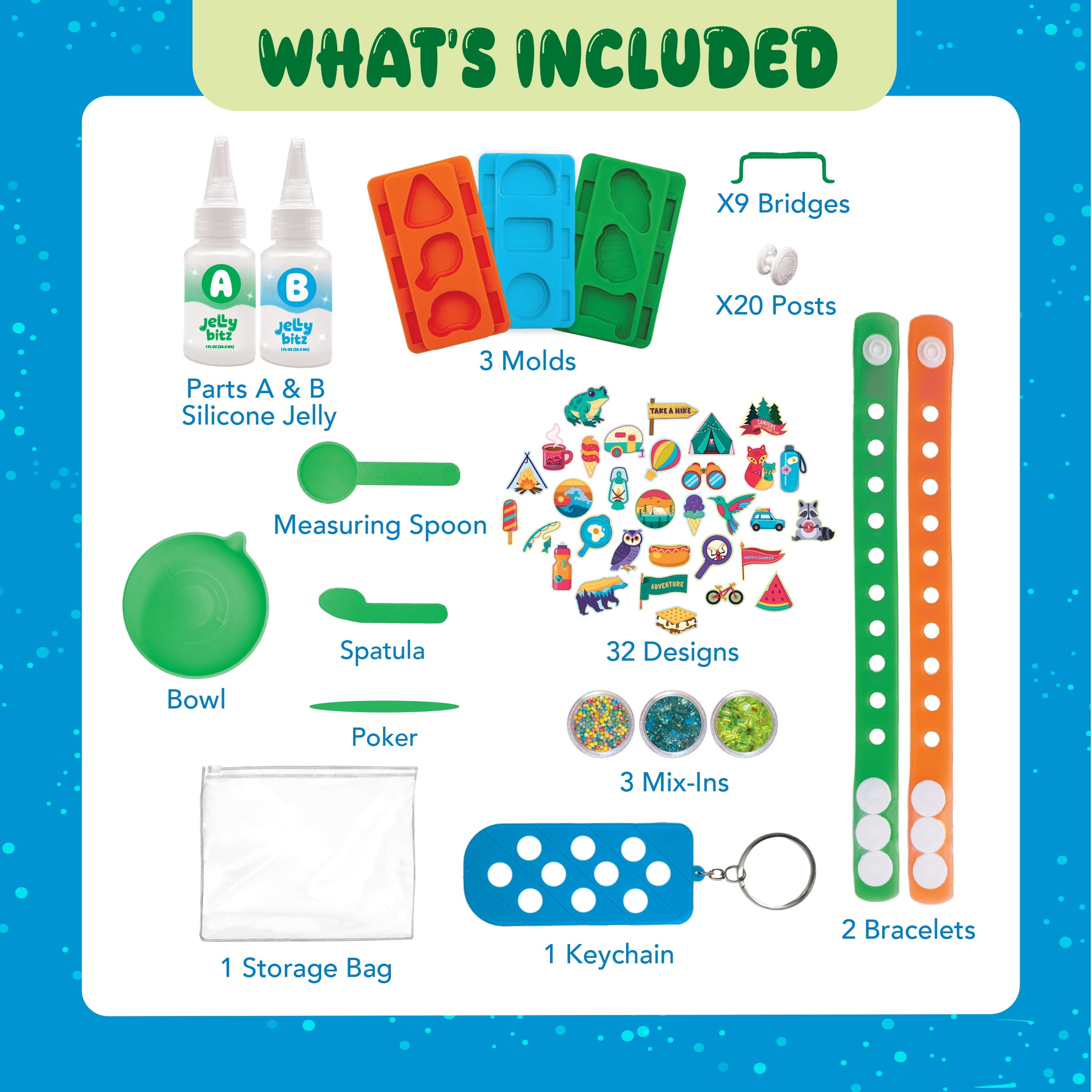 ArtSkills Jellybitz DIY Shoe Charm Maker Craft Kit for Kids - Trail Mixers
