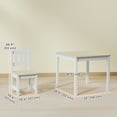 thumbnail image 3 of Qaba Kids Table and Chairs Set, Toddler Table and 2 Chair Set, Natural, 3 of 10