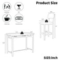 thumbnail image 5 of PORKISS 3 Piece Dining Room Set, Bar Dining Table Set with Storage Rack, Kitchen Table Set with 2 Chairs for Small Spaces, Apartment, Breakfast, Pub, White+Black, 5 of 12