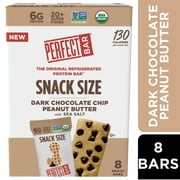 Perfect Bar Snack Size, Dark Chocolate Chip Peanut Butter Protein Bar, .88 Ounce Bar, 8 Count