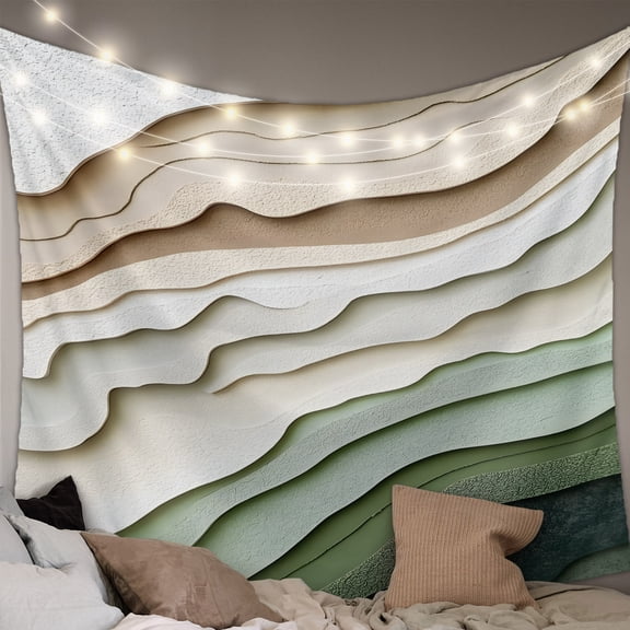 Sage Green Ombre Tapestry for Bedroom Wall Hanging Tapestry, Modern Abstract Geometric Art Ceiling Backdrop Tapestries Poster Blanket Wall Decor for Teens Room Living Room Dorm 39" x 59"