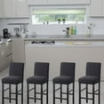 thumbnail image 2 of Yumcute Bar Stool Covers,4 Pack Stretch Bar Stool Covers with Backs Jacquard Bar Stool Chair Covers with Elastic Bands Black, 2 of 13