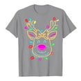 thumbnail image 6 of Towmus Christmas Shirts for Women Ugly Cute T-Shirts Elk Graphic Tee Tops Casual Crewneck Short Sleeve Pullover Grey S-3XL, 6 of 6