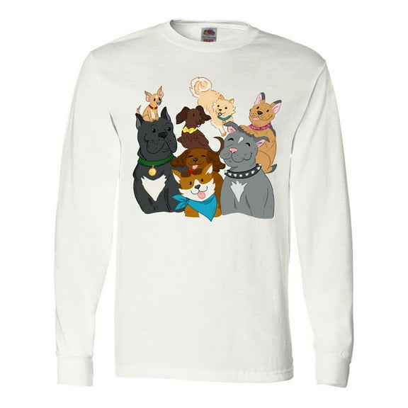 Inktastic Happy Dog Family Long Sleeve T-Shirt
