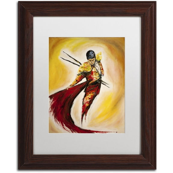 Trademark Fine Art 'Matador' Canvas Art by Marc Allante, White Matte, Wood Frame