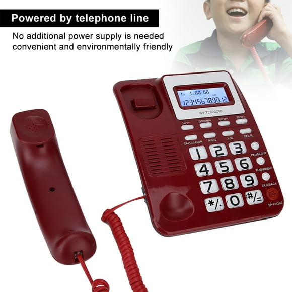 Teléfono De Escritorio Con Cable Con Altavoz, Pantalla De Identificación De Llamadas, Calculadora, Botones Grandes, Verificaciones De Registros De Llamadas Telefónicas, Modo De