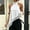 White, variant on Women's Elegant Satin Halter Sleeveless Solid Color Top – Irregular Hem with Lace Splicing Backless Cutout Detail Apricot,L