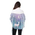 thumbnail image 4 of FORMRS Womens Scarf Winter Soft Long Big Warm Shawls Wrap Tassel Scarves, Purple Night Deer, 4 of 9