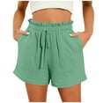 thumbnail image 2 of fatyb Womens Casual Shorts High Waisted Summer Shorts Loose Drawstring Lightweight Beach Shorts, 2 of 6