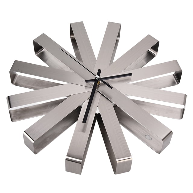Reloj de pared decorativo, reloj de pared de acero inoxidable, reloj colgante silencioso, innovación moderna