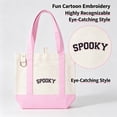 thumbnail image 6 of Halloween Canvas Tote Bag, Reusable Shopping Bag, Cute Spooky Shoulder Handbag for Women, Halloween Party, Travel, Grocery and Daily Use, 6 of 6