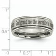 thumbnail image 7 of Chisel Titanium Ridged Edge 8mm Laser Design Brushed and Polished Wedding Band, 7 of 7
