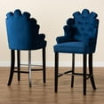 thumbnail image 4 of Baxton Studio Chloe Navy Blue and Dark Brown Finished Wood 2-Piece Bar Stool Set, 4 of 16