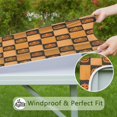 thumbnail image 6 of Checkered Pumpkin Halloween Pattern Square Fitted Tablecloth with Elastic Edge,Square Table Cover,Washable Elastic Table Cover for Home Kitchen Party Decor 36"x36", 6 of 6
