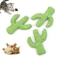 thumbnail image 1 of Flmtop Chat Chaton Cactus Forme Mignon Doux Molaire Grincement Griffe Jeu Interactif Jouet Vert, 1 of 9