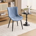 thumbnail image 6 of Kidol & Shellder Dining Chairs Set of 2 Soft Leather Dining Room Chairs with Sleek Metal Legs,Blue, 6 of 10