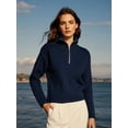 thumbnail image 2 of PAOLA RIBONI Trendy and Comfortable Women's Half-Zip Pullover Featuring Relaxed Fit and Chic Ribbed Design, Perfect for Daily Wear and Cozy Nights, 2 of 15