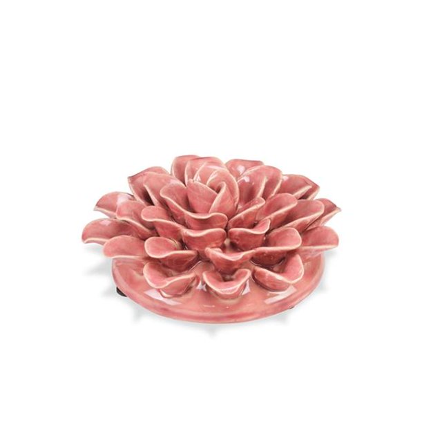 Cheungs 5449M-PK Ceramic, Flower Burst Decor Piece - Pink