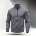 thumbnail image 5 of Frnrwgo Mens Sweatshirt Loose Fit Stand Collar Long Sleeve Solid Color Sports Casual Home Top, 5 of 10
