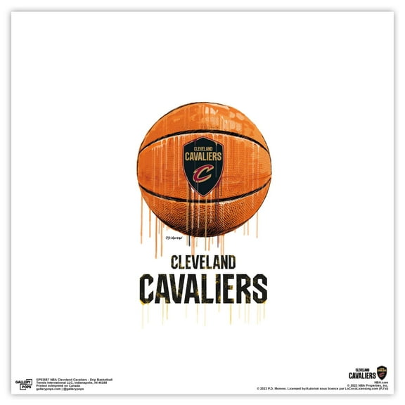 Gallery Pops NBA Cleveland Cavaliers - Drip Basketball Wall Art, Unframed Version, 12" x 12"