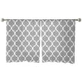 thumbnail image 3 of Grey Morocco Plaid, Sheer Curtains 54 Inches Length 2 Panels Set, Window Sheer Curtains for Living Room/Bedroom, Abstract Light Filtering Rod Pocket Curtain 52'' x 54'' x 2, 3 of 7