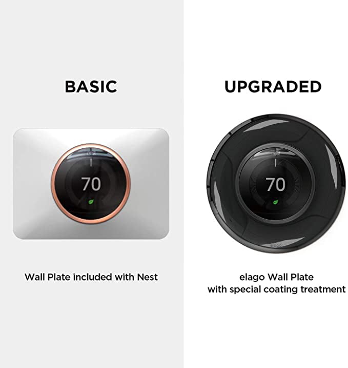UV Resistant Stainless Steel Color - Exact Color Match with Nest Double Coated 2nd Hard ABS Material 3rd generation - for 1st elago Wall Plate Cover for Nest Learning Thermostat