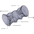 thumbnail image 2 of Folding Fishing Net Crab Cage Spring Cage Round Shrimp Cage, 2 of 7