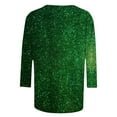 thumbnail image 5 of Womens 3/4 Sleeve Shirts Oversized Printed T Shirt Casual Sequined Round Neck Loose Fashion Top Trendy Flowy Tees, 5 of 5