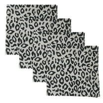 Split P Black Safari Leopard Printed Napkin Set of 4