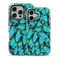thumbnail image 2 of DesignSkinz Scratch-Resistant Hard Slim Case Compatible with iPhone 14 Pro Max (Compatible with MagSafe) - Turquoise Butterfly Bundle, 2 of 9