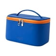 thumbnail image 1 of Bolsa de maquillaje pequeña Colco Estuche de almacenamiento portátil de cuero Azul, 1 of 8