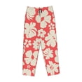 thumbnail image 4 of Xecao Beige Flowers Women's Straight Lounge Pajama Pants: The Epitome of Relaxed Sleepwear, 4 of 9