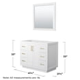 thumbnail image 4 of Wyndham Collection Miranda 42" No Sink Wood Single Bathroom Vanity in White/Gold, 4 of 5