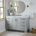 thumbnail image 2 of Ariel Taylor 54 In. Rectangle Sink Bathroom Vanity With Carrara White Quartz Countertop 1.5 Edge In Grey, 2 of 11