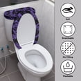 thumbnail image 3 of HELLHERO Purple Floral Pattern Lid Cover Set for Toilet of 2 Pieces Elastic Edge Toilet Top Cover Set Easy Care Bathroom, 3 of 8