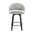 thumbnail image 2 of Benjara BM236433 30 in. Round Seat Velvet Barstool, Gray & Black, 2 of 2