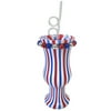 Patriotic Plastic Hurricane Glass w Beads & Krazy Straw 4th of July Party Favor