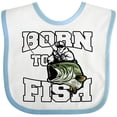 thumbnail image 3 of Inktastic Born to Fish Boys or Girls Baby Bib, 3 of 4