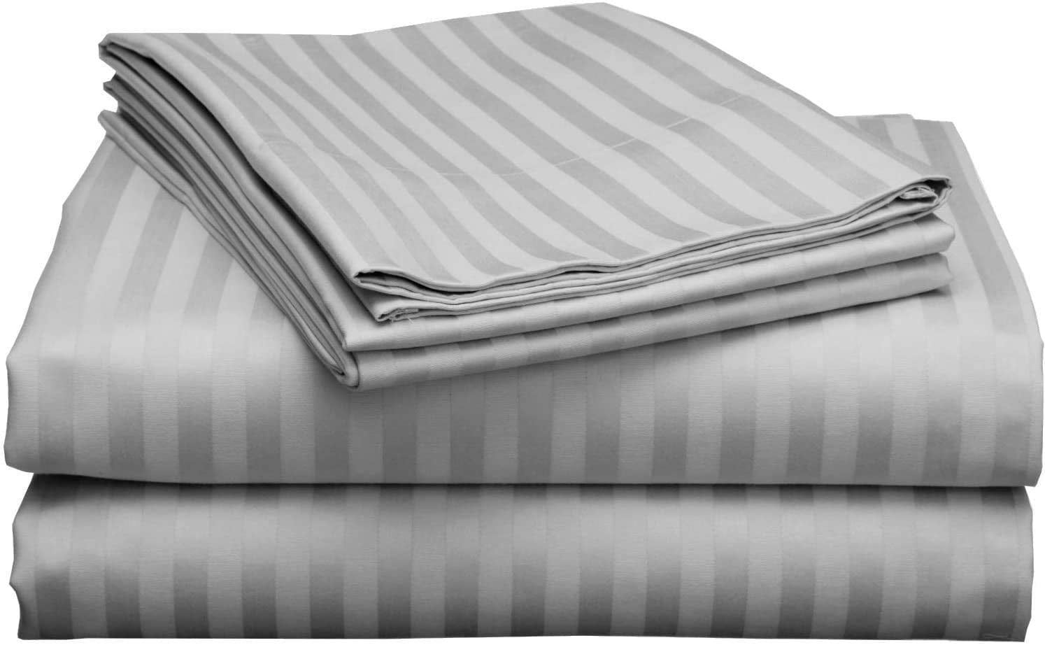 100% EGYPTIAN COTTON PURE 400 800 THREAD SATIN STRIPE FITTED SHEET HOTEL QUALITY 