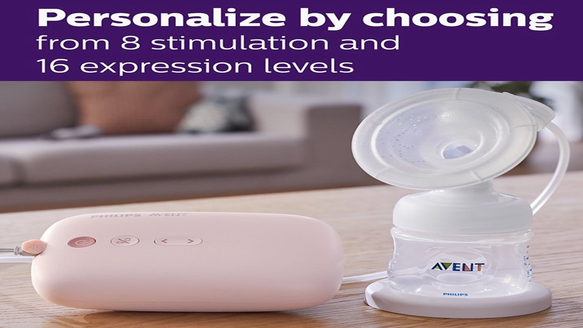 Philips AVENT Single Electric Breast Pump Advanced with Natural Motion Technology, SCF391/62, Pump Light Pink, Bottle Clear