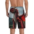 thumbnail image 5 of Salouo Majestic Red Dragon Pattern Men's Sleep Pajama Shorts,Pajama Bottoms Elastic Waistband Sleep Pajama Short PJ Shorts for Men -Small, 5 of 6