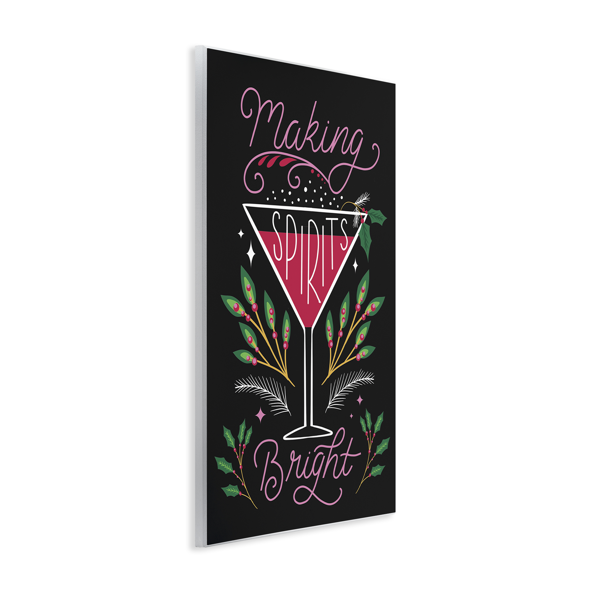 Stupell Industries Making Spirits Bright Martini Holiday Painting Unframed Art Prints Wall Art, 10 x 15