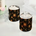thumbnail image 2 of Yayeee 2 Pack Qtip Holder Bathroom Cotton Swab Canister with Lid Clear Dispenser Set, Sun Moon and Stars Pattern, 2 of 6