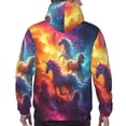 thumbnail image 7 of Haiem Dreamy Night Sky White Horse Patterned Men's Hoodie with Kangaroo Pocket - Ideal Pullover Sweatshirt for Daily Wear, Travel, and Home-Small, 7 of 7