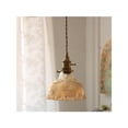thumbnail image 5 of FSLiving 1-Pack 6.7" Amber Glass Water-drop Lamp Shade Replacement, Brown Flower Bell Glass Cover, DIY Torchiere Shade Decorative for Pendant Light Table Lamp Swag Ceiling Lamp Wall Sconce, 5 of 6