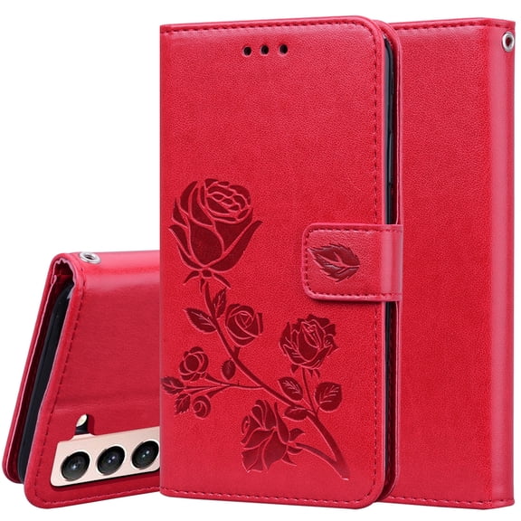 For Samsung Galaxy S21 5G Rose Embossed Horizontal Flip PU Leather Case with Holder & Card Slots &