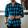 thumbnail image 1 of Cárdigan de solapa con estampado de cuadros para hombre, ropa informal de moda para uso diario, camiseta de manga larga para fiesta de calle para hombre, superventas, 1 of 6