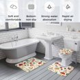 thumbnail image 6 of Mushroom Butterfly Bathroom Rugs Set Leaf Botanical Retro Plants Farmhouse Non Slip Absorbent Soft Bath Mats 3 Piece Set with Bathroom Rug, U-Shaped Floor Mat, Toilet Seat Cover Large Size, 6 of 9